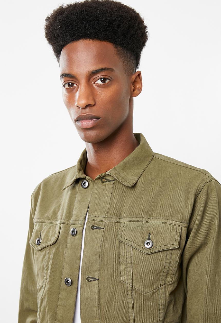 Superbalist - Colour Slim Denim Trucker Jacket - green