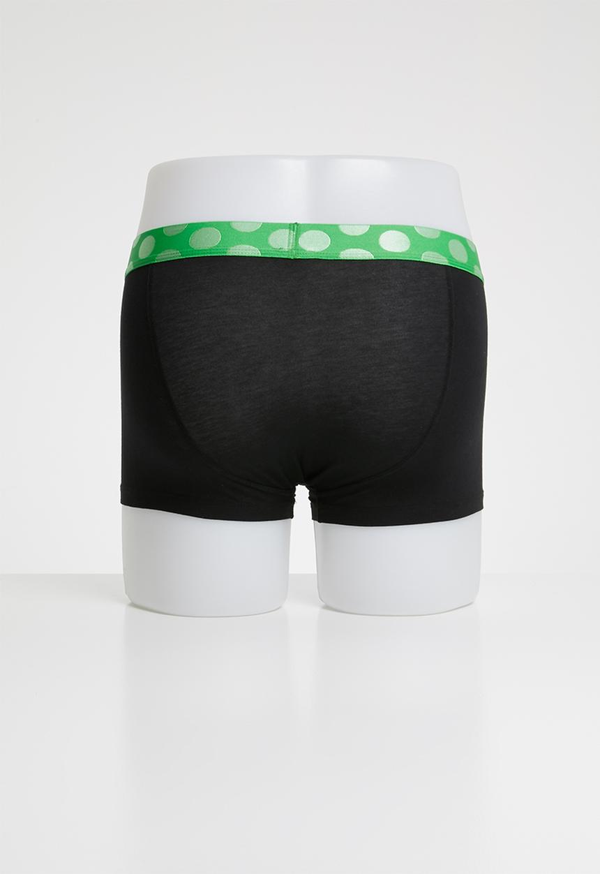 Happy Socks - Contrast trunk 3 pack - black