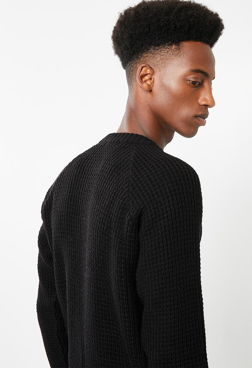 Superbalist - Raglan textured knit - black
