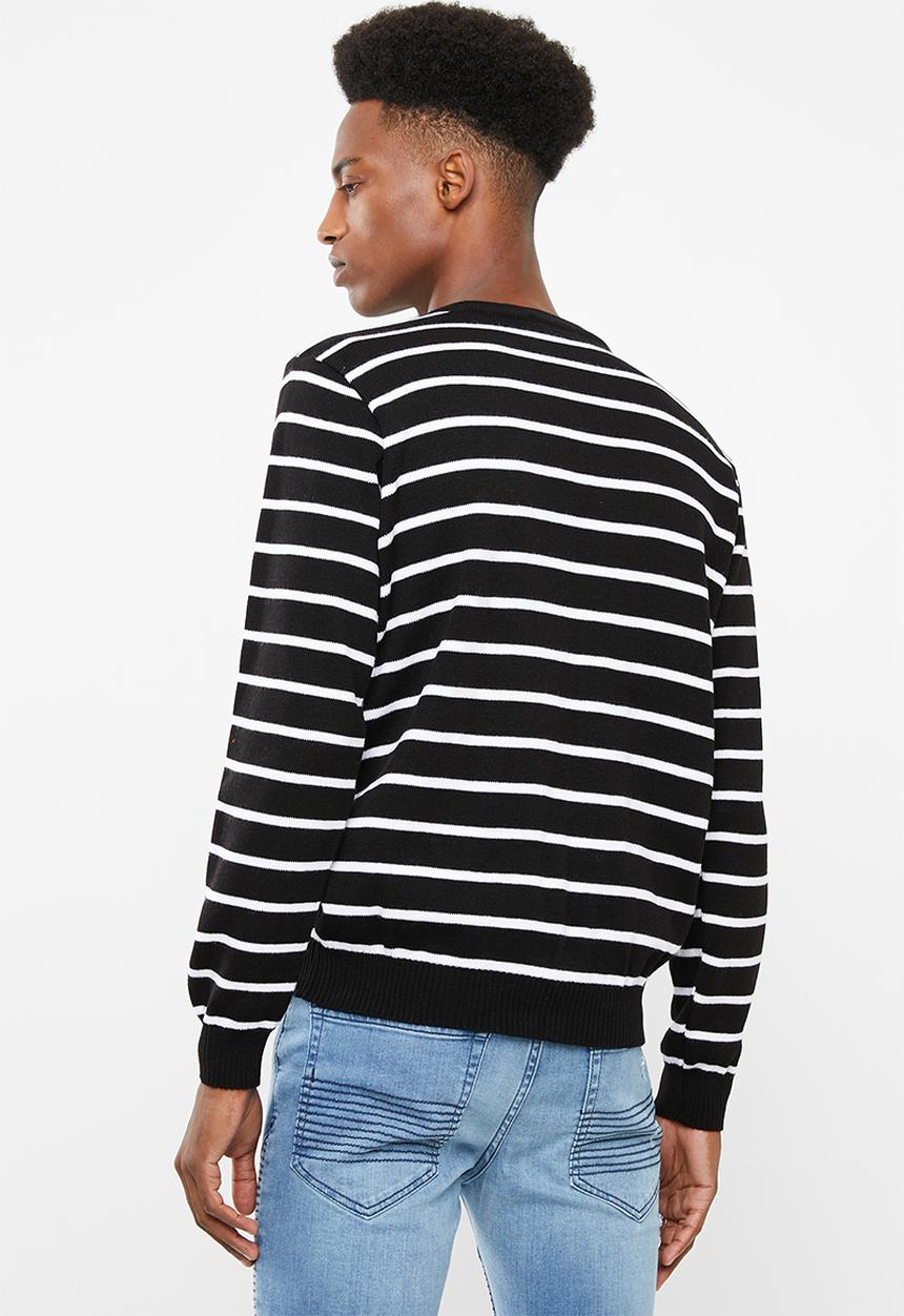 Superbalist - Stripe pullover knit - black & white