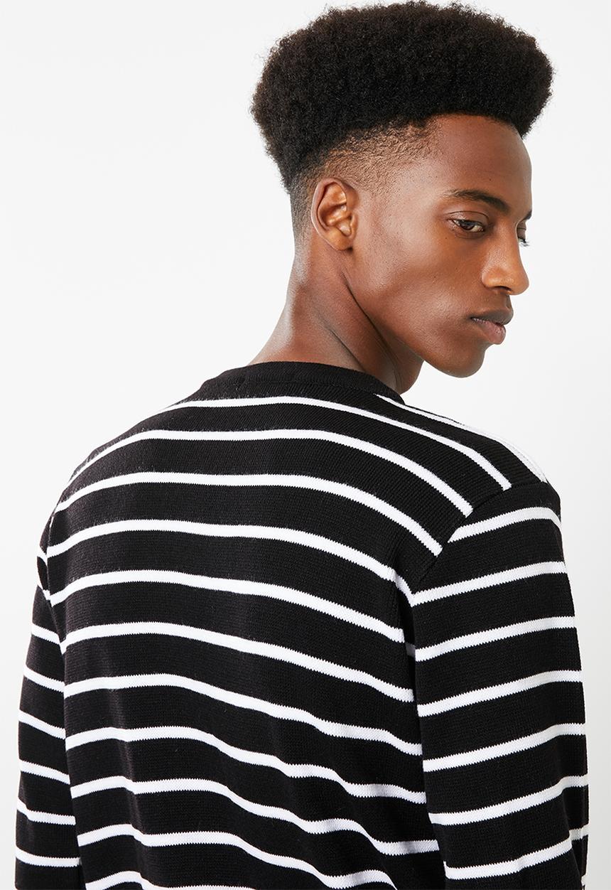 Superbalist - Stripe pullover knit - black & white