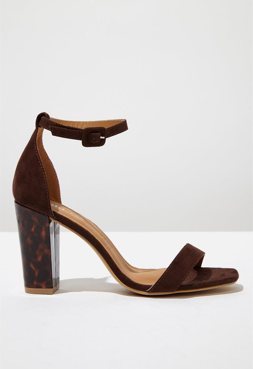 Cotton On - San serena square toe heel - brown 