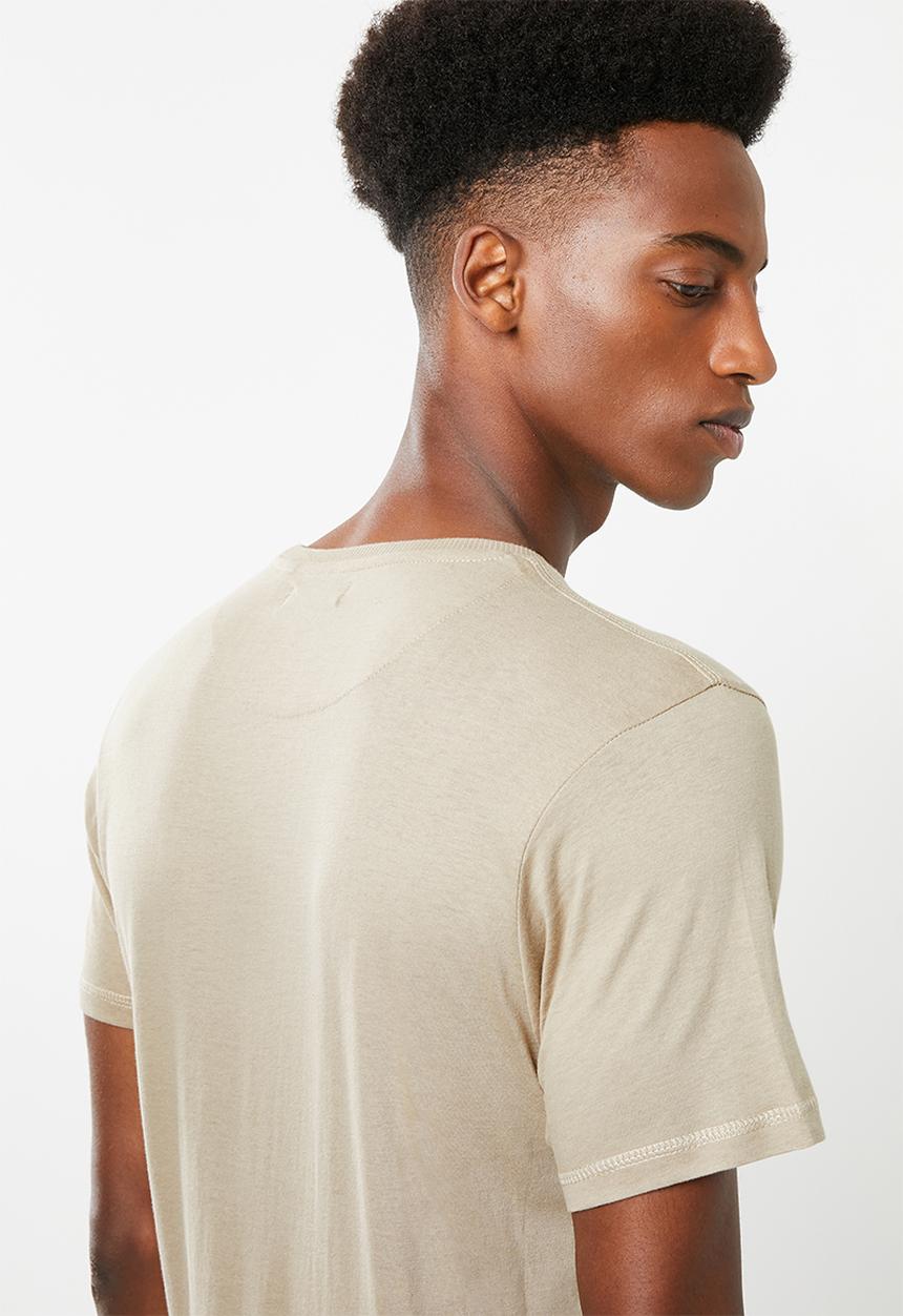 Brave Soul - Arkham plain chest pocket tee - stone