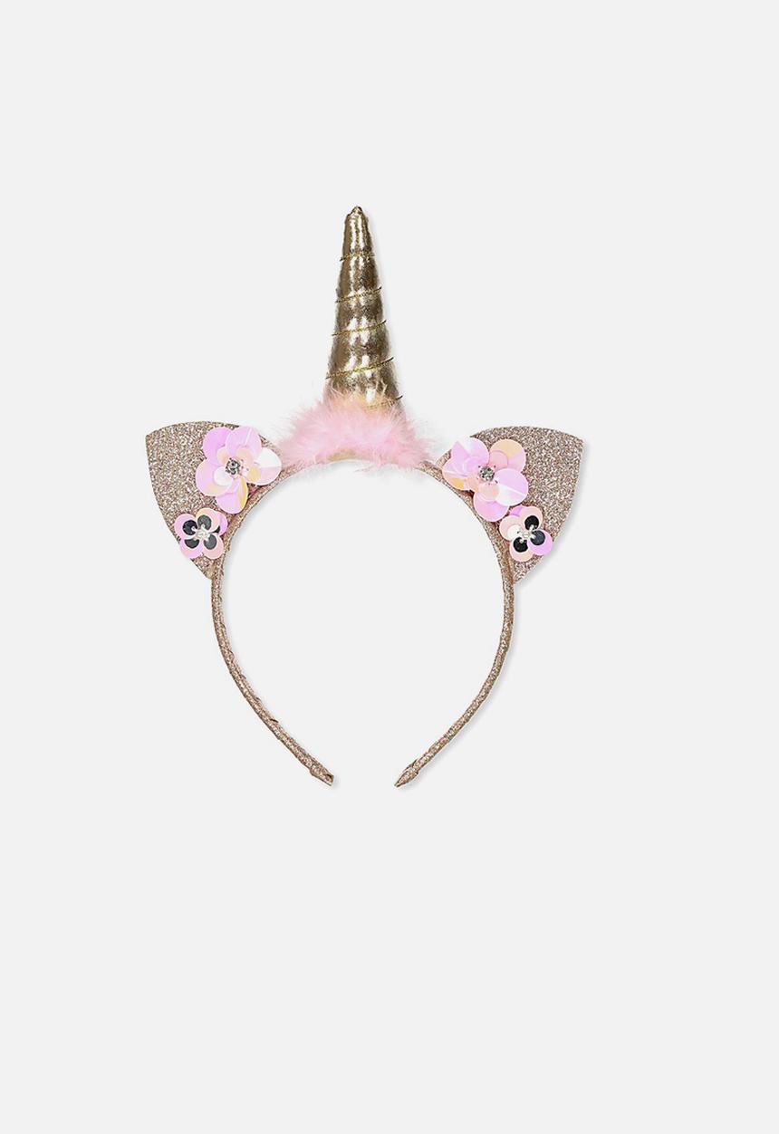 Cotton On - Unicorn headband - gold & pink 