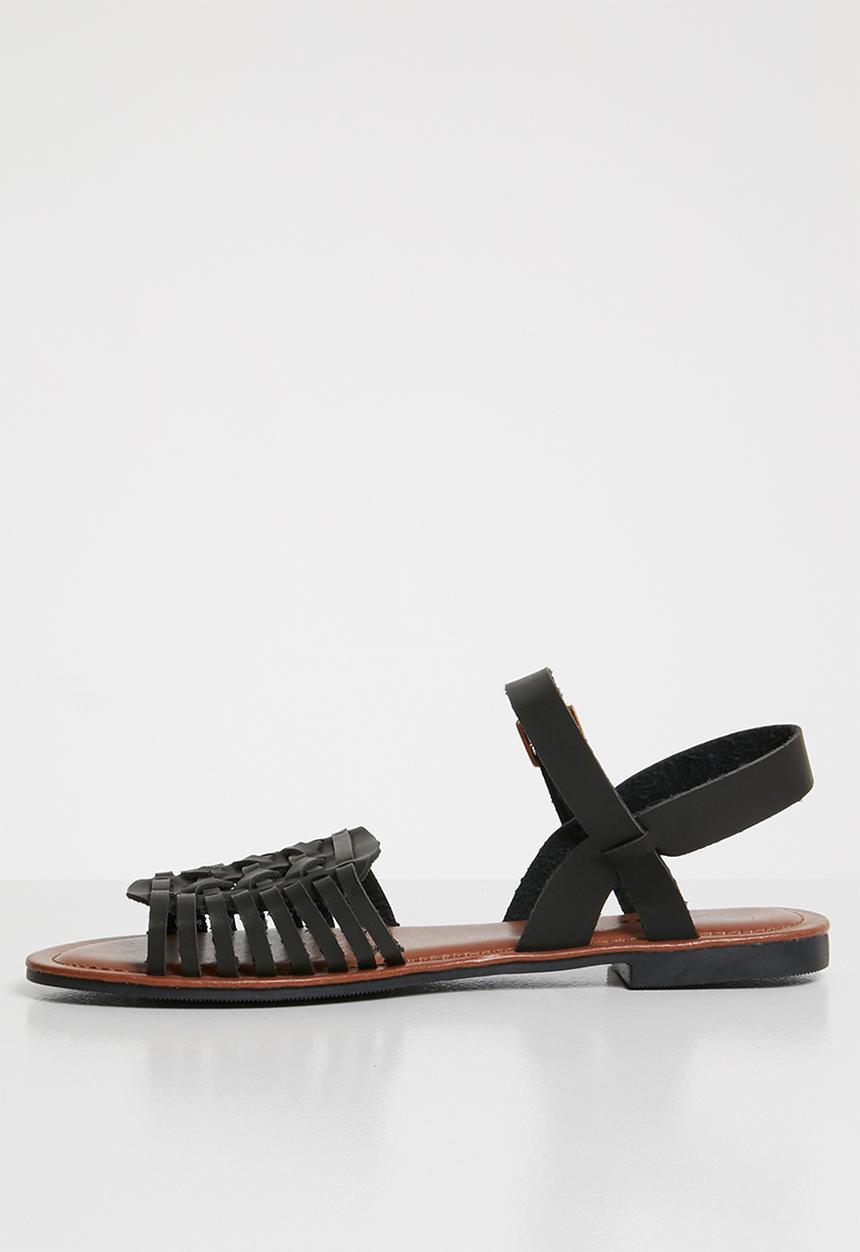 Jada - Faux leather sandals - black