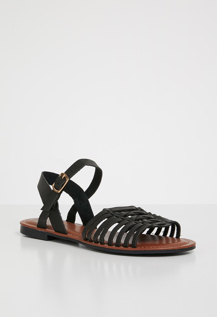 Jada - Faux leather sandals - black