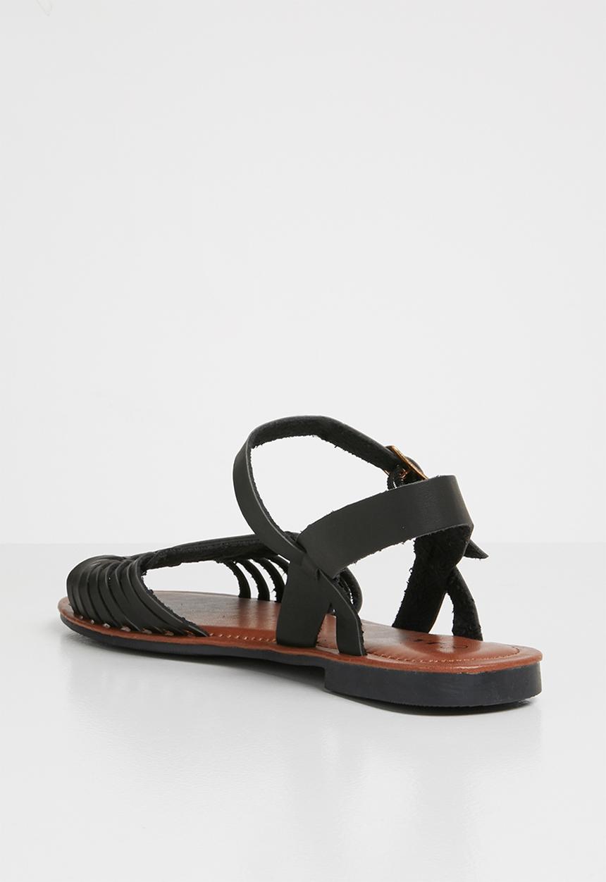 Jada - Faux leather sandals - black