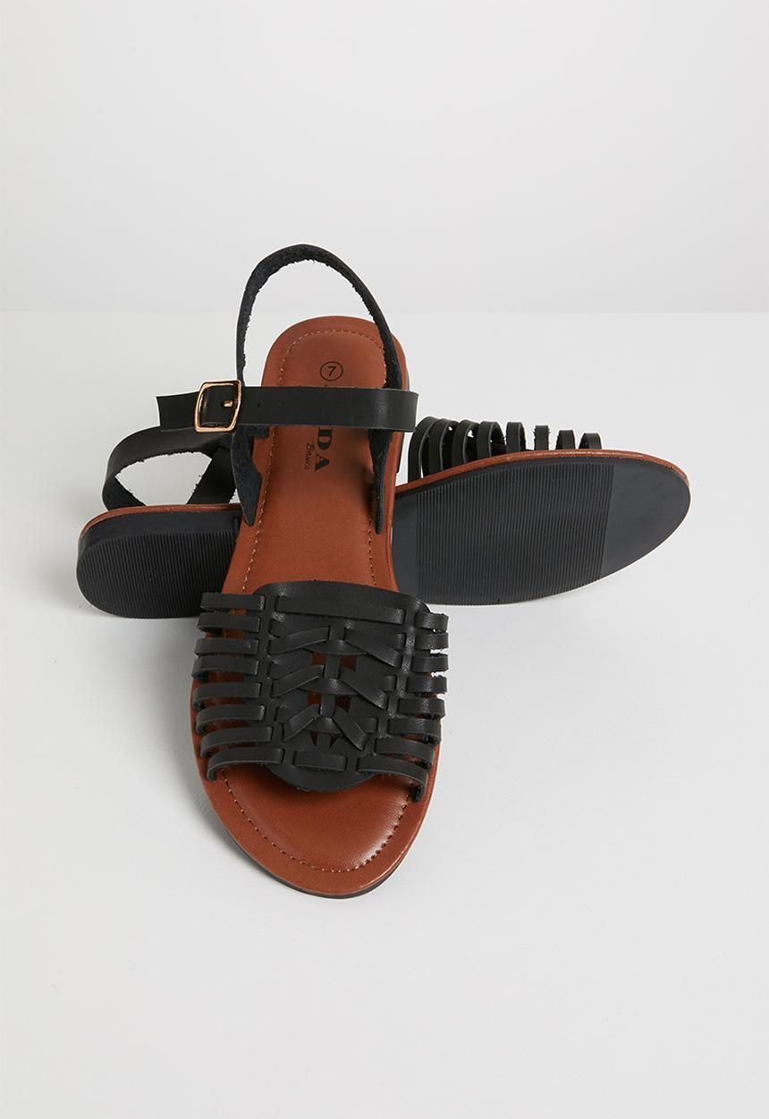 Jada - Faux leather sandals - black