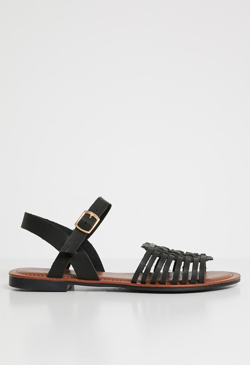 Jada - Faux leather sandals - black