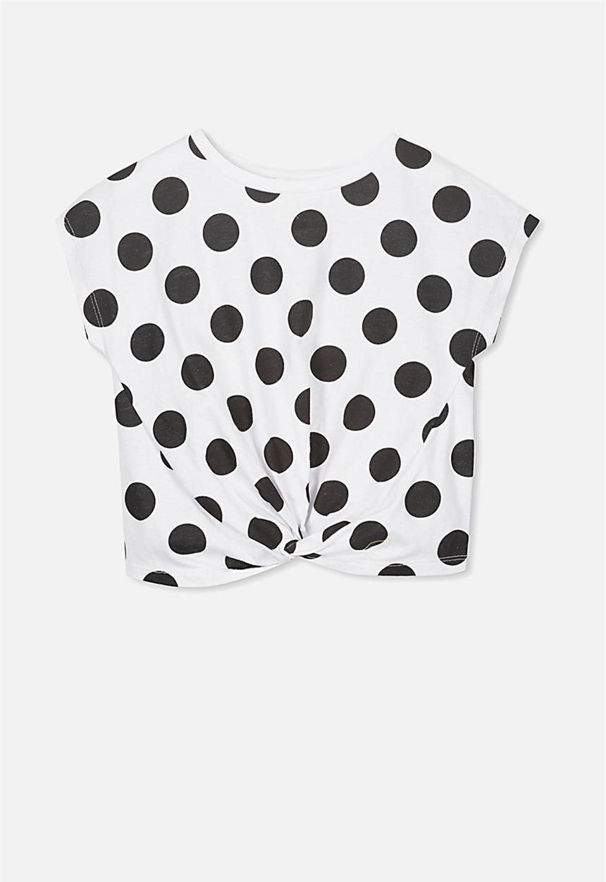 Cotton On - Tabitha twist top - white  & black 