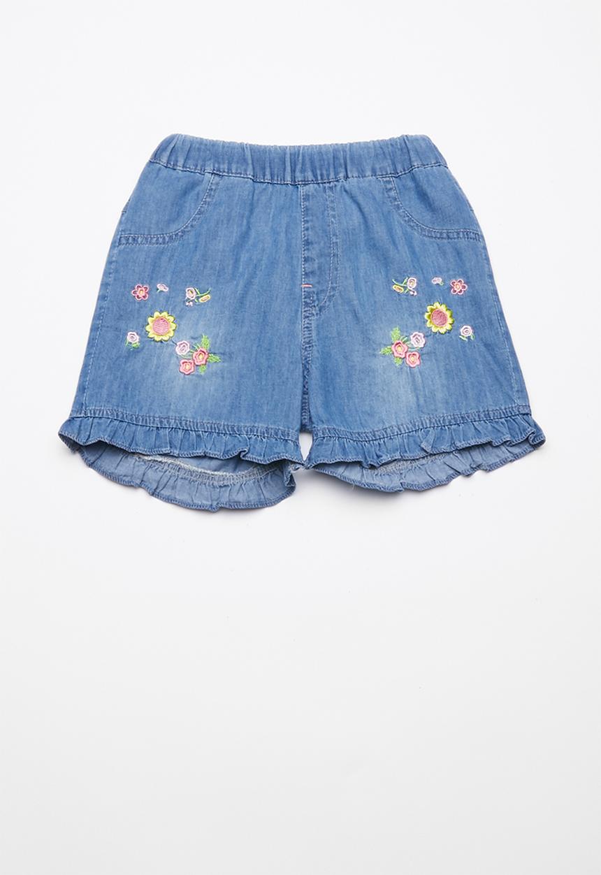 Pop Candy - Printed denim shorts - blue