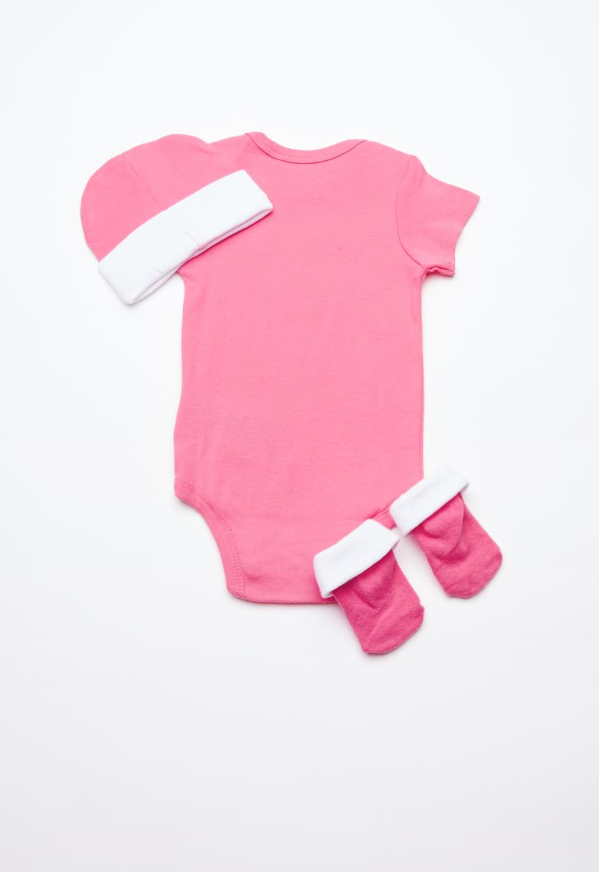 Converse - Star chevron infant set - pink & white 