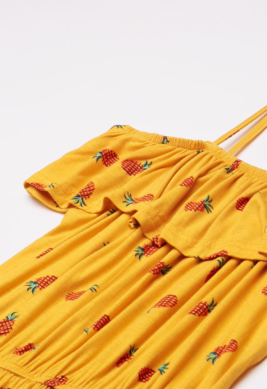 Rebel Republic - Ruffle trim playsuit - yellow