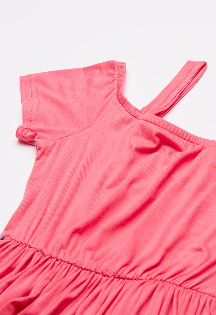 Rebel Republic - Cold shoulder dress - pink
