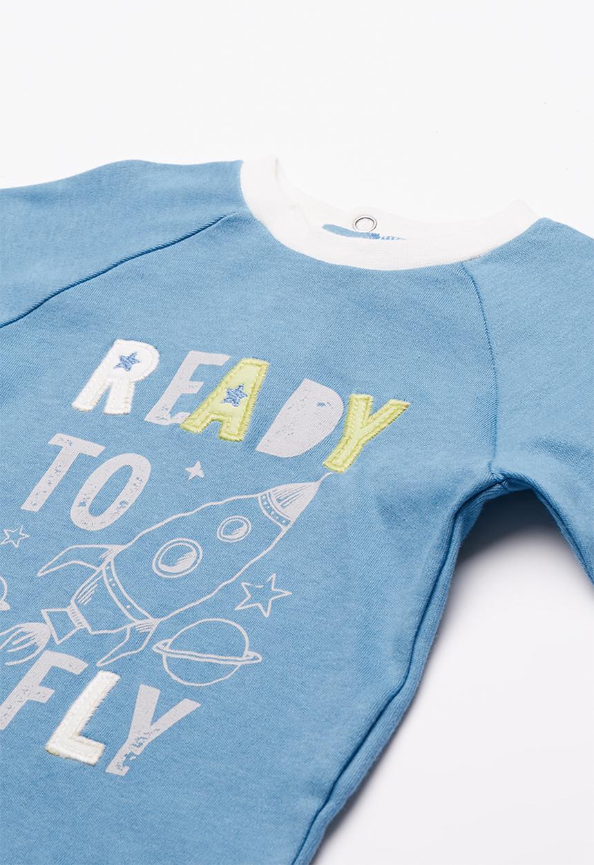 Baby Corner - Fly printed pyjama set - blue & white 