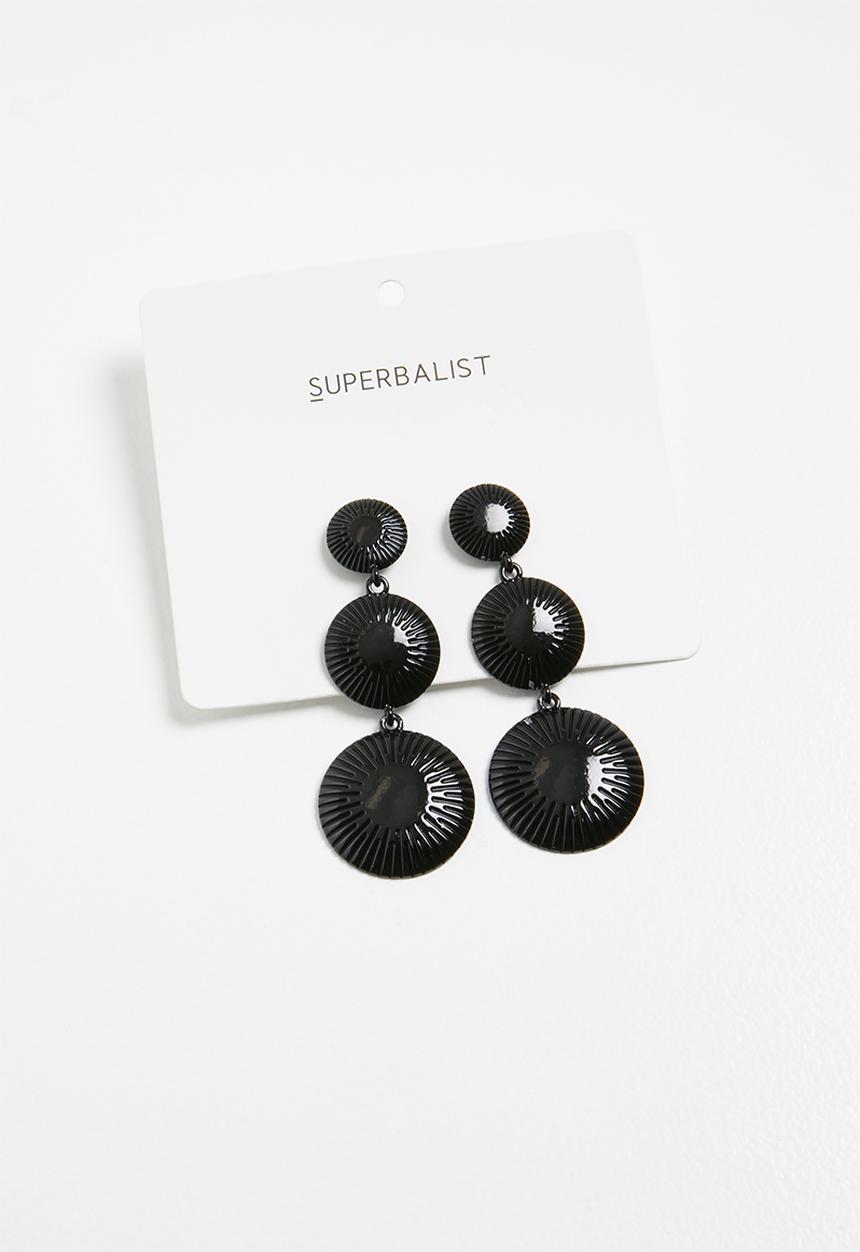 Superbalist - Millie drop earrings - black