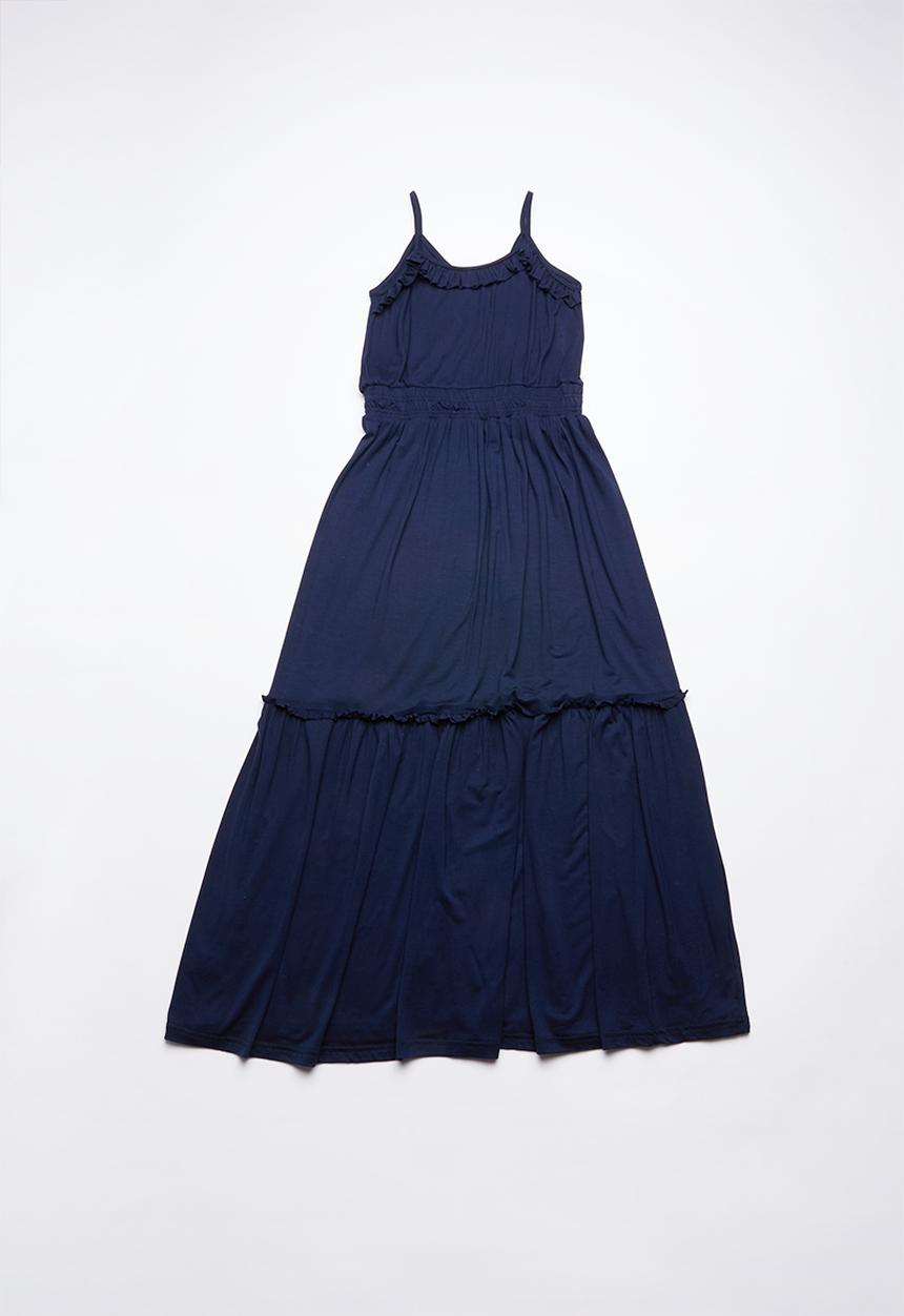 Rebel Republic - Maxi frill dress - navy
