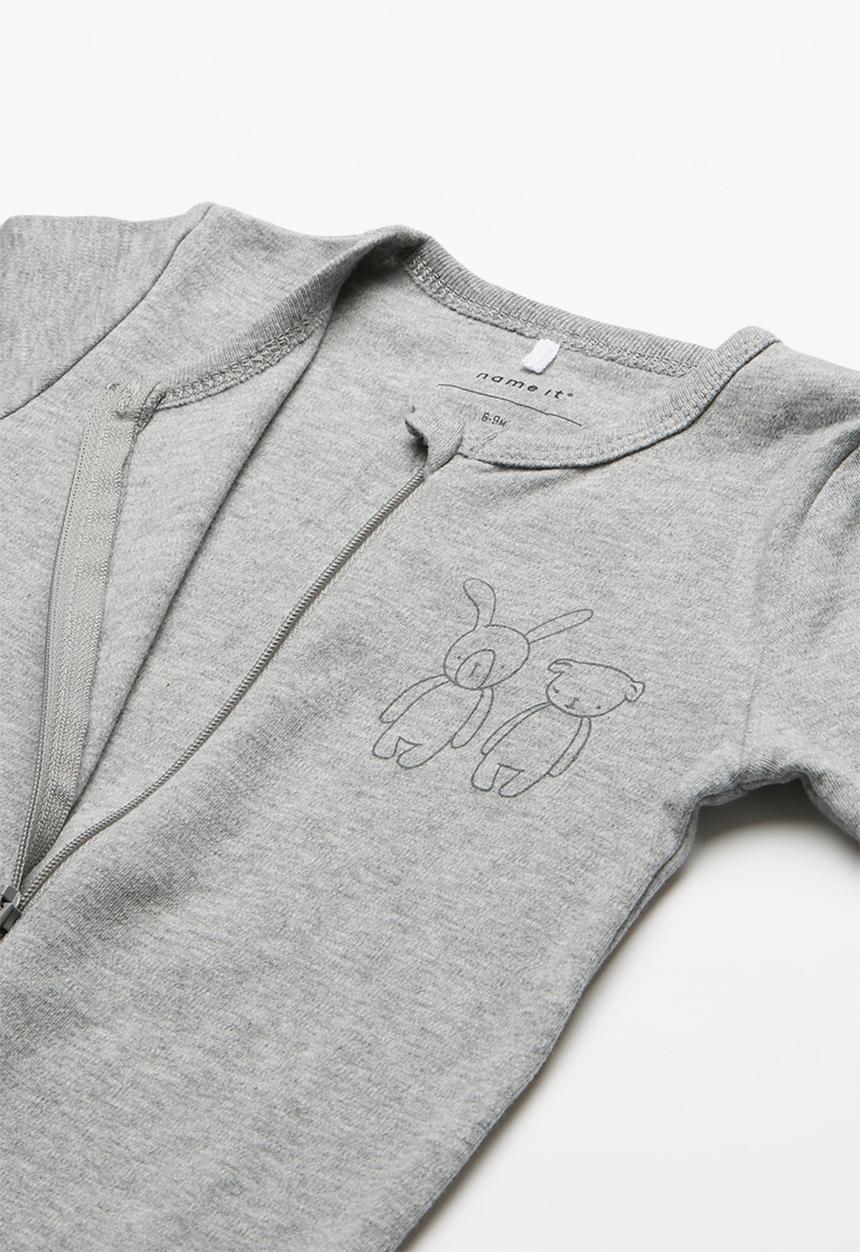 Name It - Night sleepsuit 2pack - grey melange