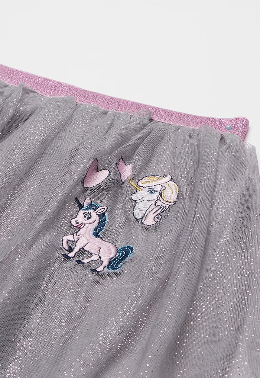 Name It - Pony doris tulle skirt - silver & grey