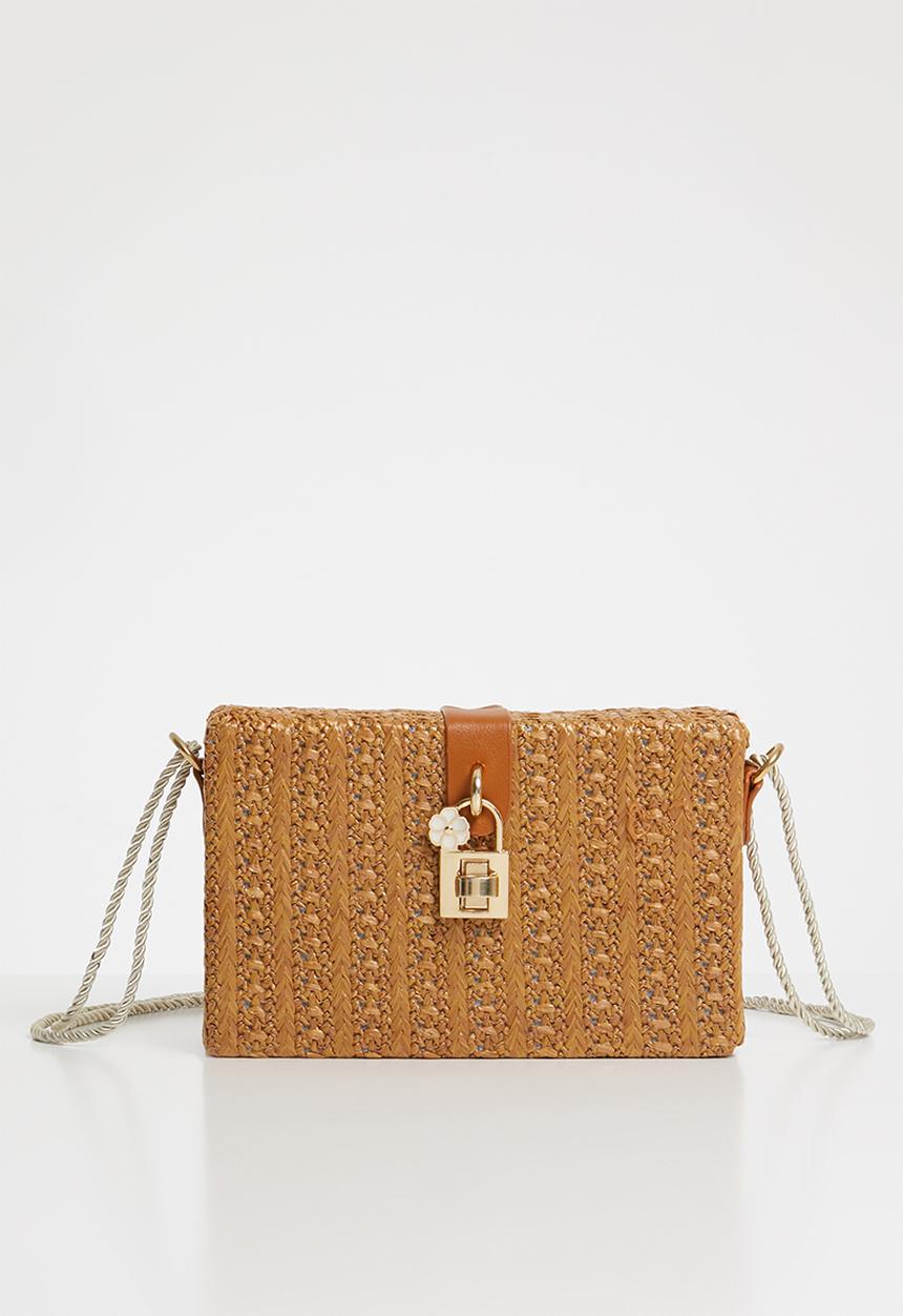 Superbalist - Straw square clutch bag - brown