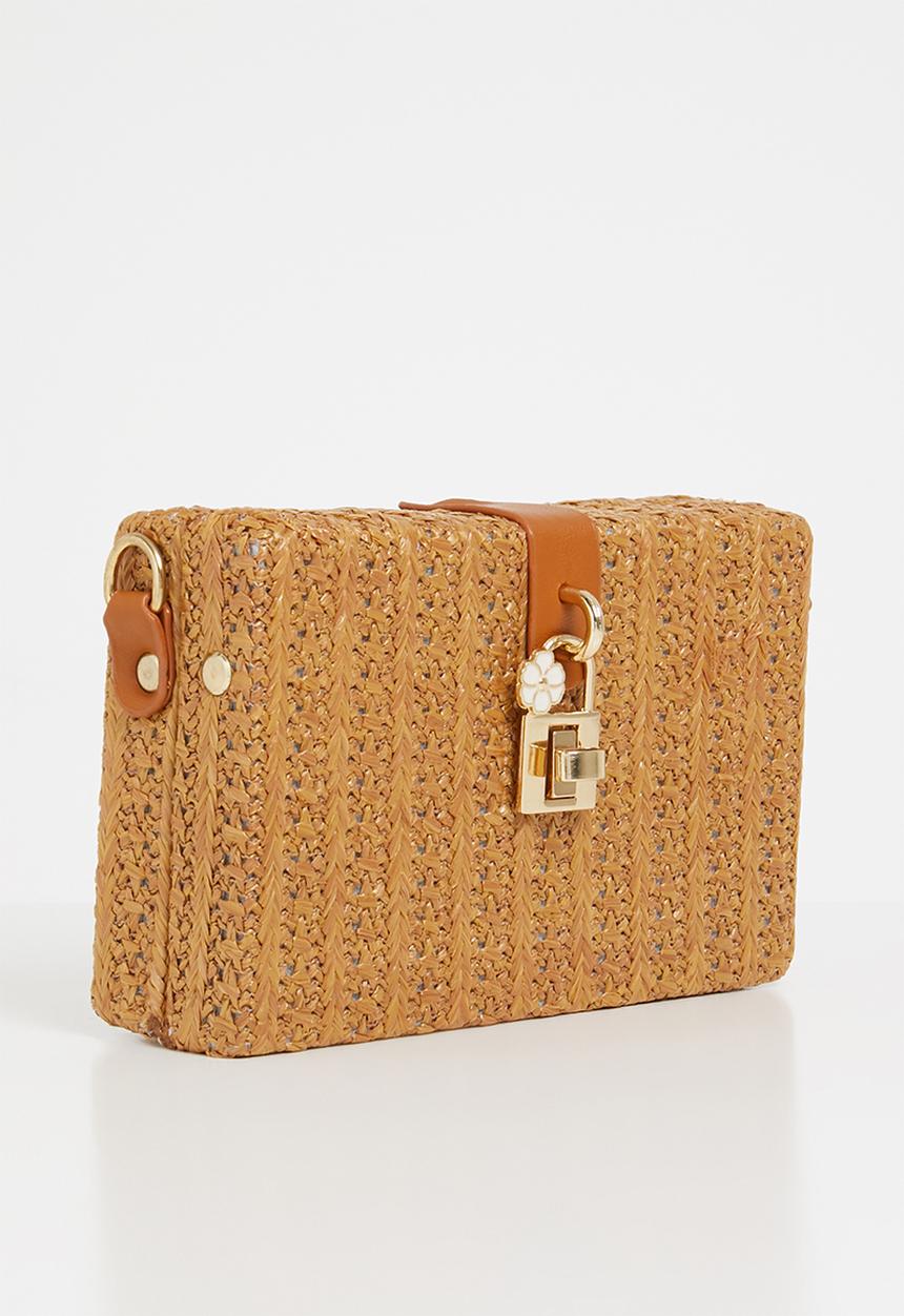 Superbalist - Straw square clutch bag - brown
