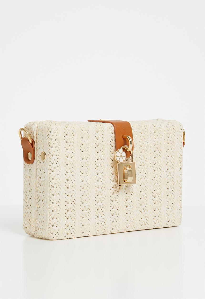Superbalist - Straw square clutch bag - cream