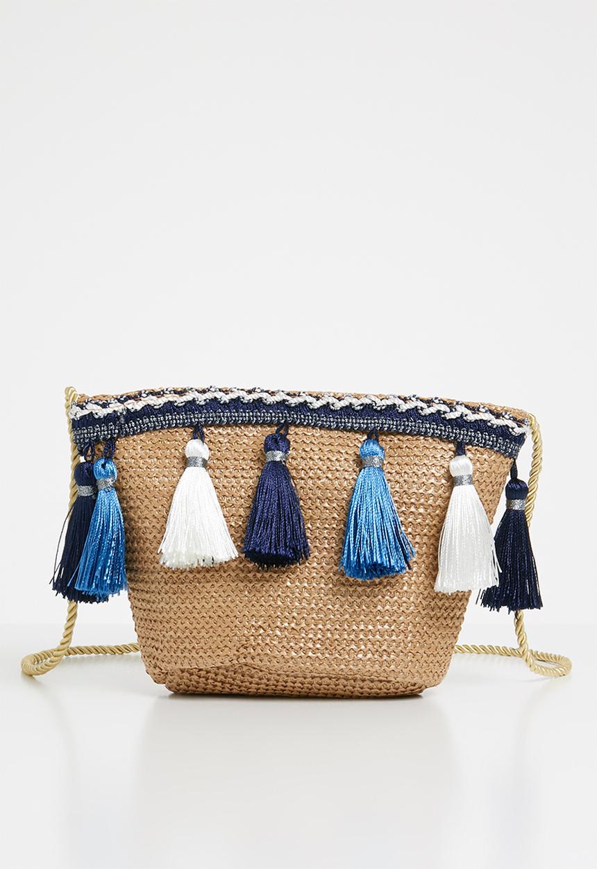 Superbalist - Straw layered tassel bag - brown 