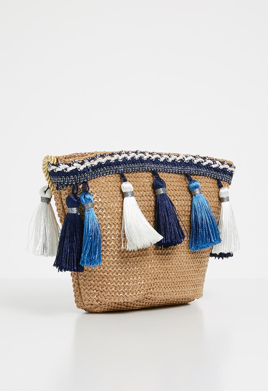Superbalist - Straw layered tassel bag - brown 