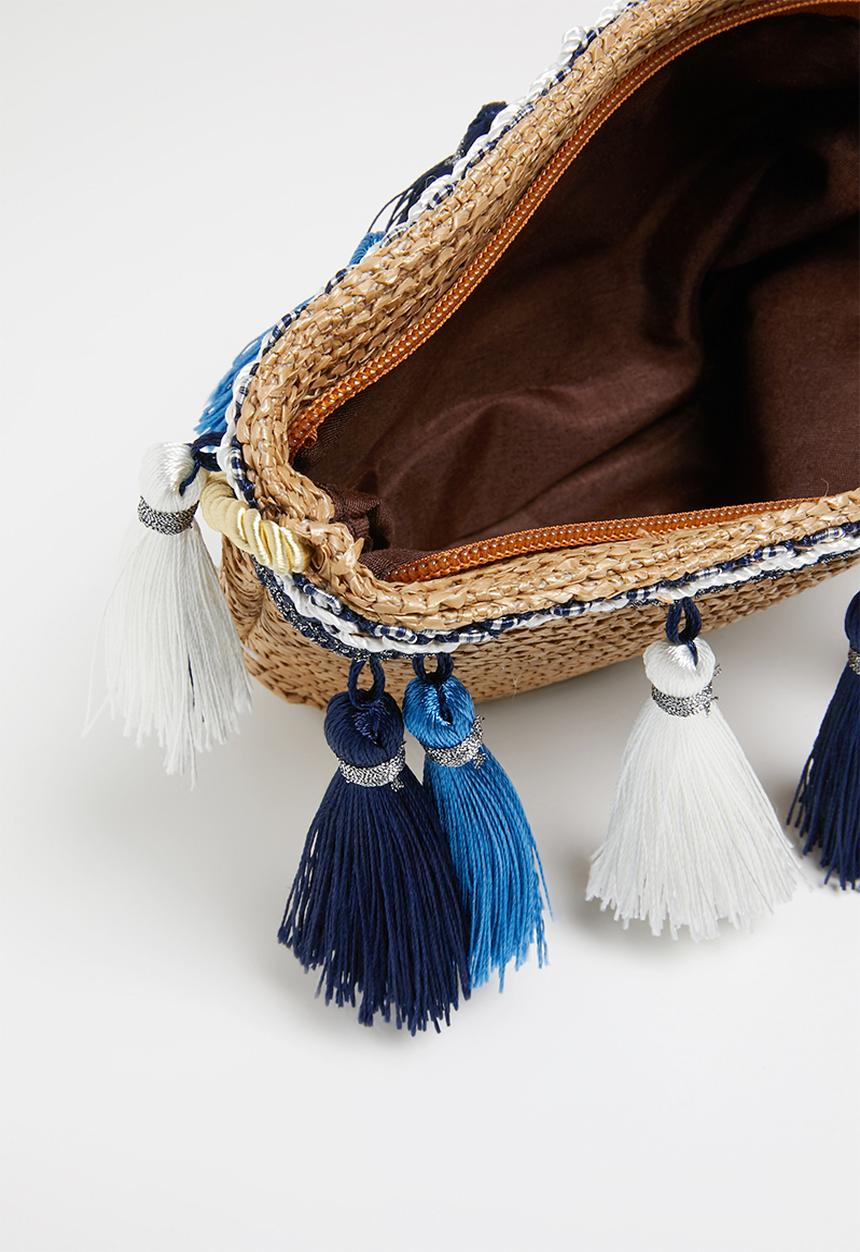 Superbalist - Straw layered tassel bag - brown 