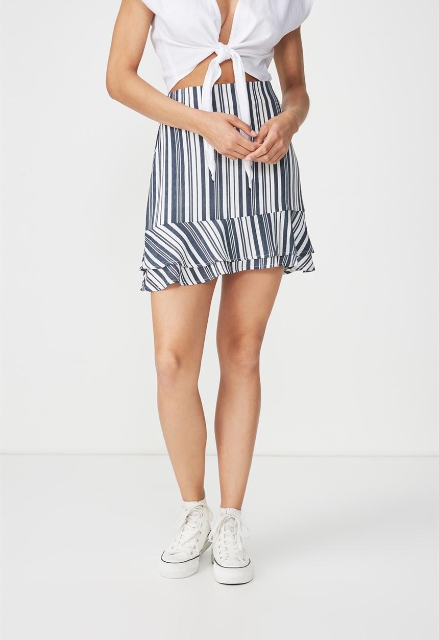 Cotton On - Woven alana mini skirt - blue & white 