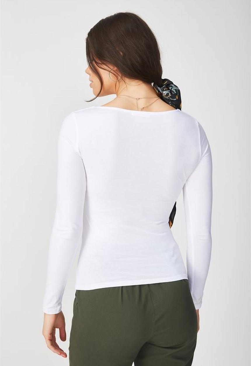 Supré  - Long sleeve round neck top - white
