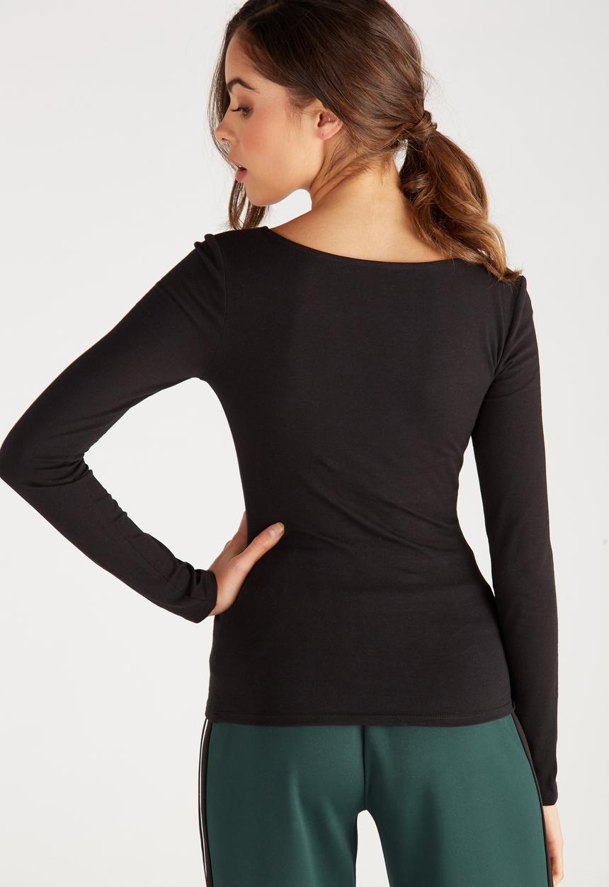 Supré  - Long sleeve round neck top - black