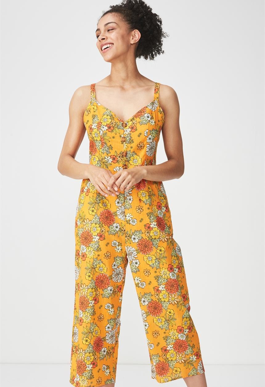 Cotton On - Woven toni strappy jumpsuit - orange
