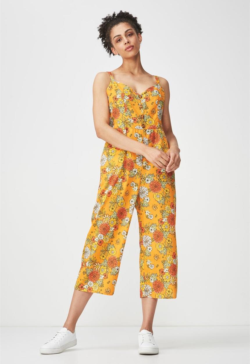 Cotton On - Woven toni strappy jumpsuit - orange
