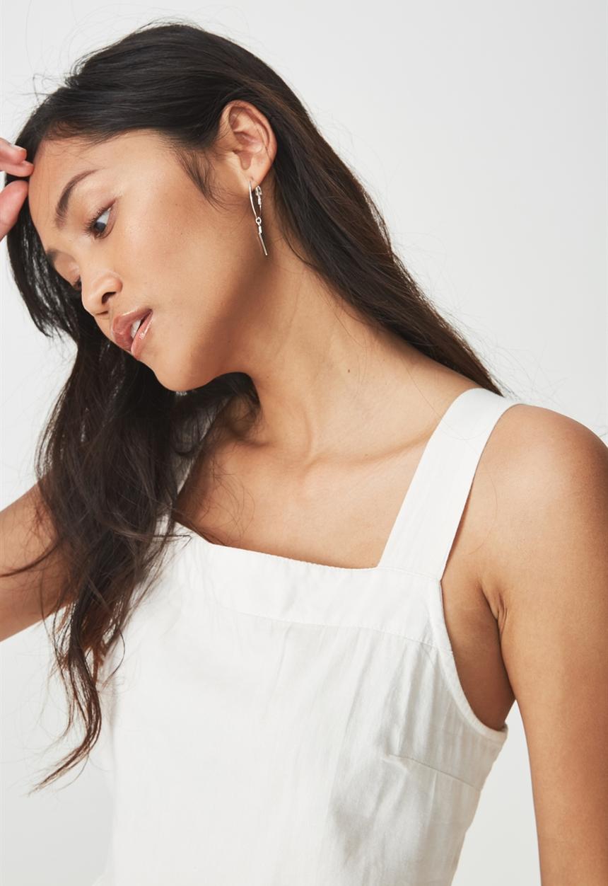 Cotton On - Sally peplum top - white 