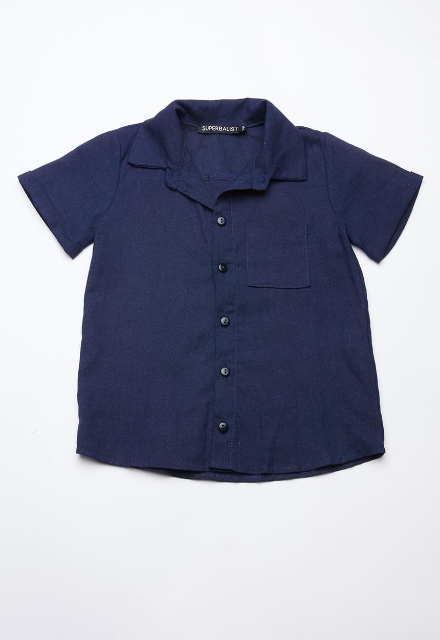 Superbalist - Boys linen shirt - navy