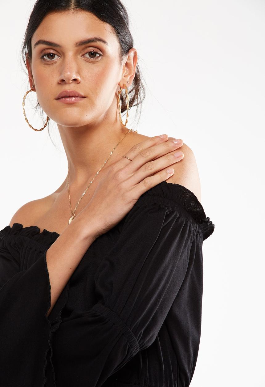 Cotton On - Sofia off the shoulder top - black