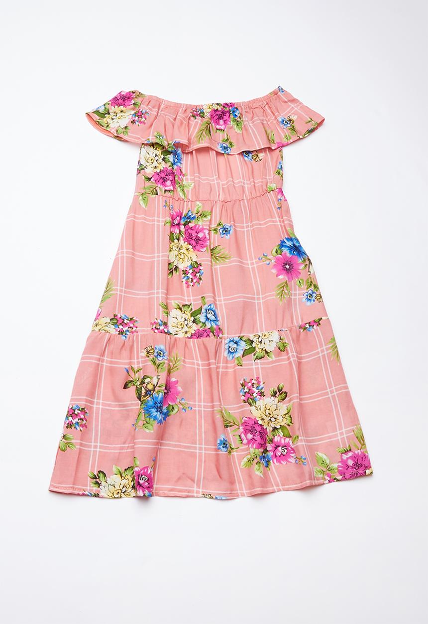 Superbalist - Blocked tiered summer dress - pink 