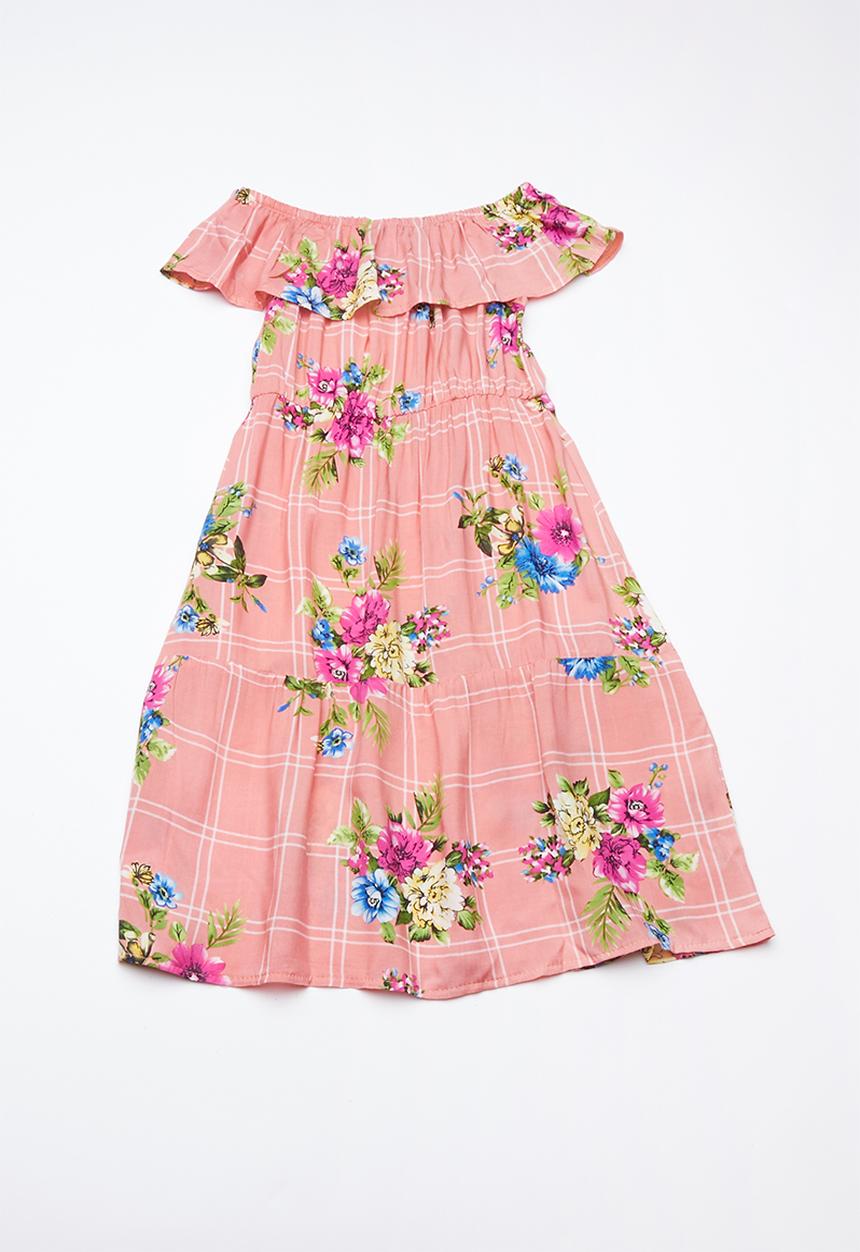 Superbalist - Blocked tiered summer dress - pink 