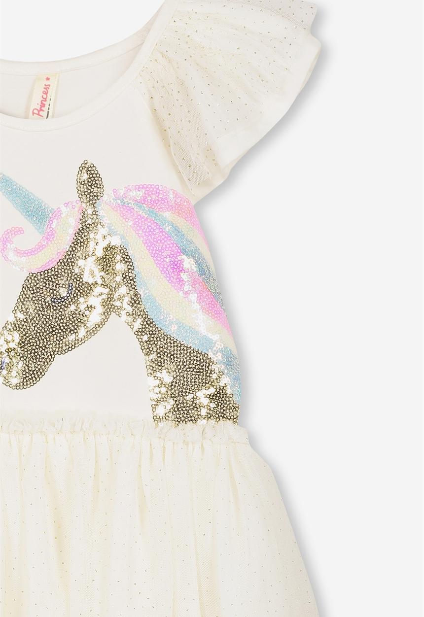 Cotton On - Iris tulle dress unicorn -  white