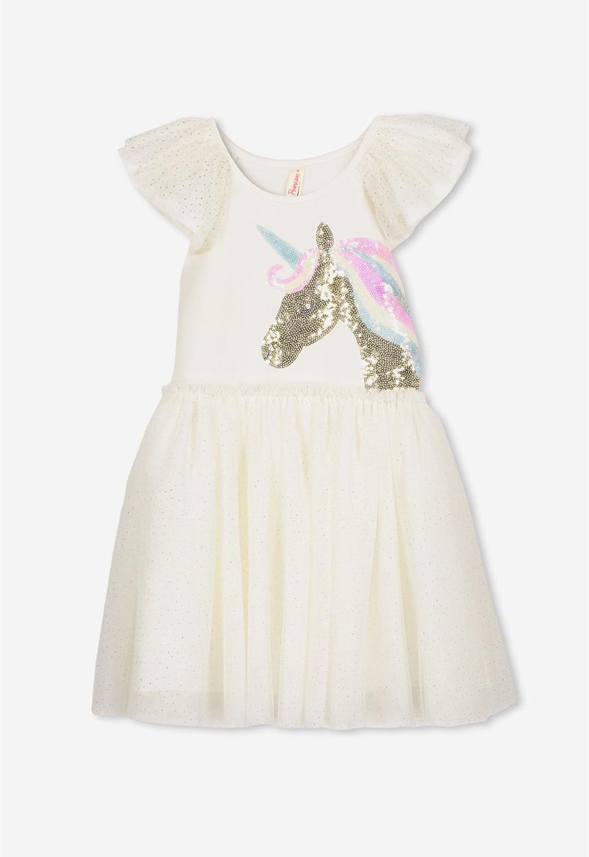 Cotton On - Iris tulle dress unicorn -  white