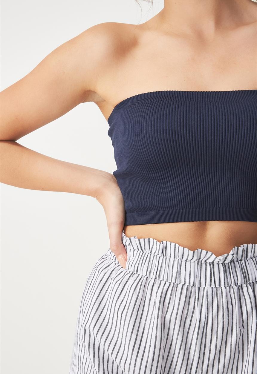 Cotton On - Samantha seam free rib tube top - navy