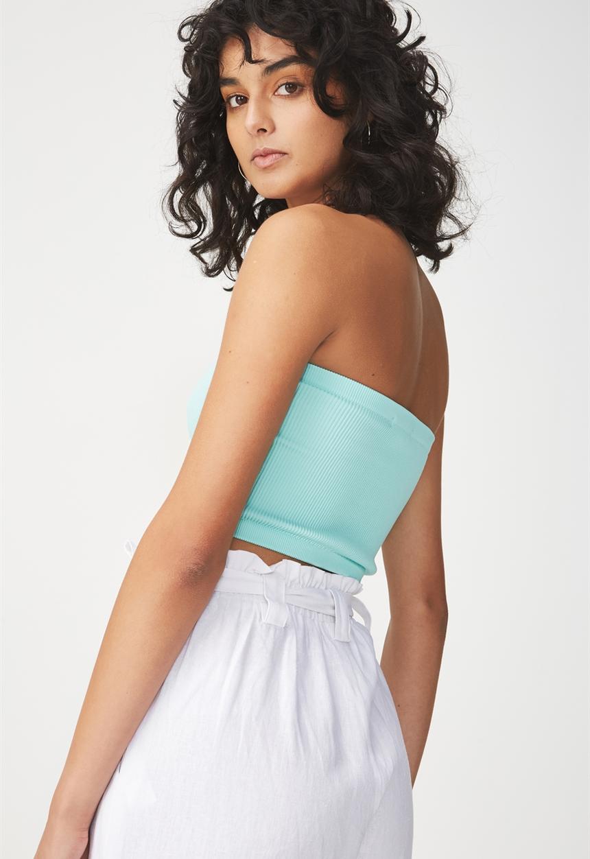 Cotton On - Samantha seam free rib tube top - turquoise