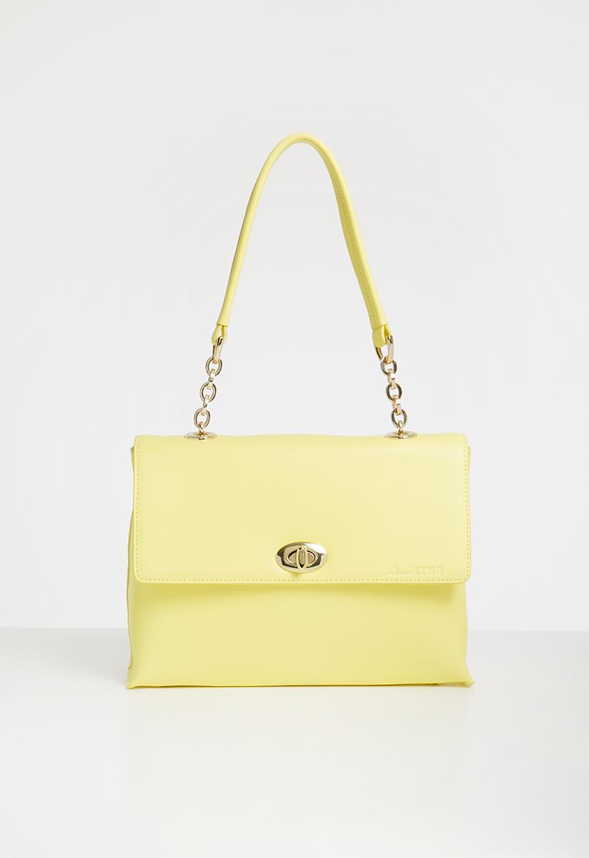 Anni King - Daffodil leather twist lock handbag - yellow 