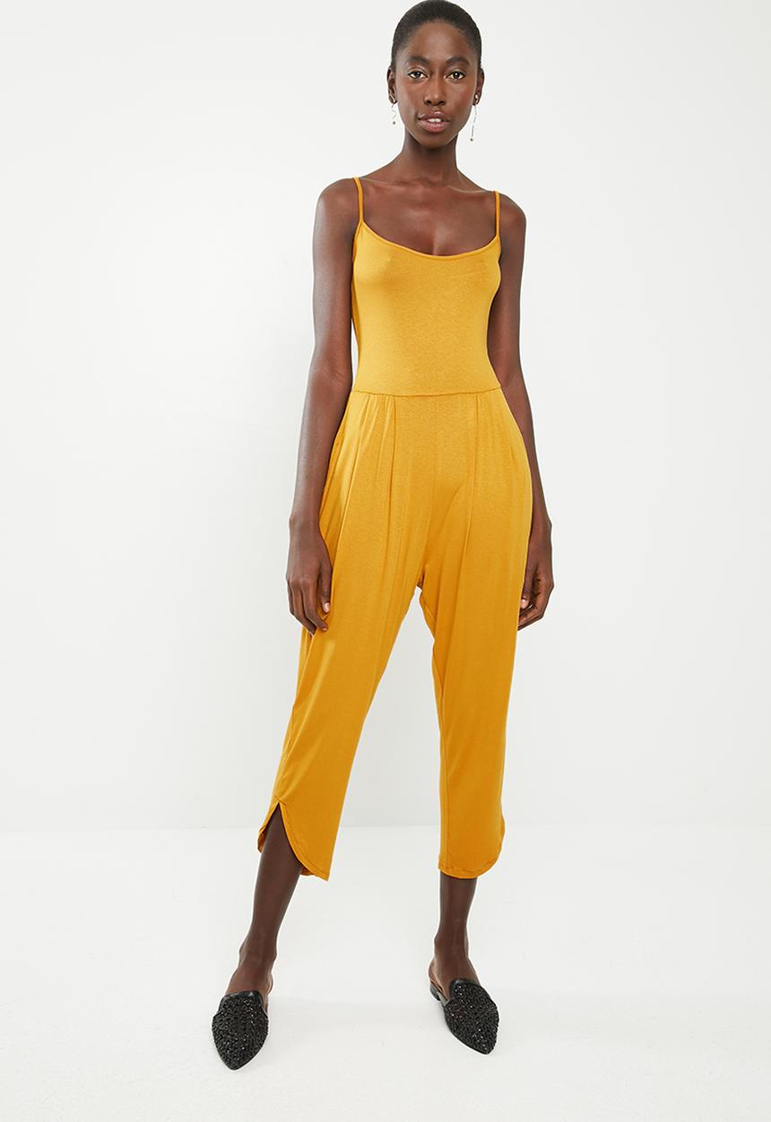 Superbalist - Strappy yoga jumpsuit - yellow