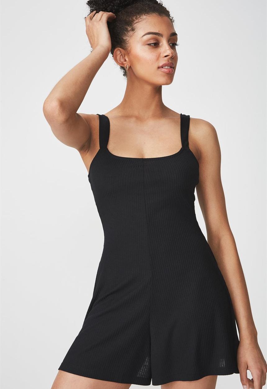 Cotton On - Ronnie strappy playsuit - black
