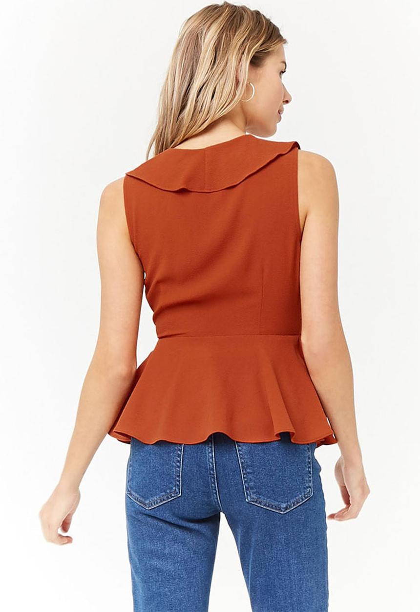 Forever21 - Frill wrap top - brown