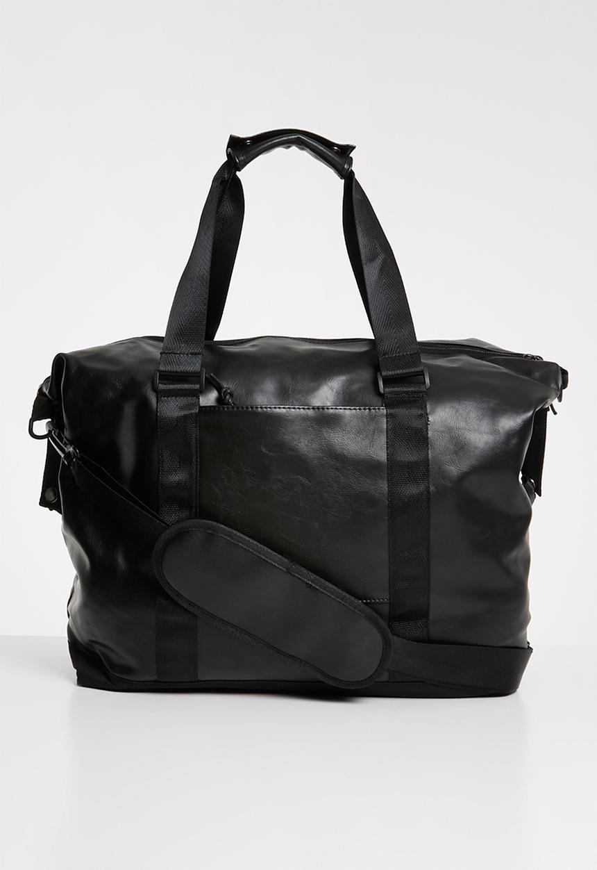 Superbalist - Jared faux leather duffel bag - black