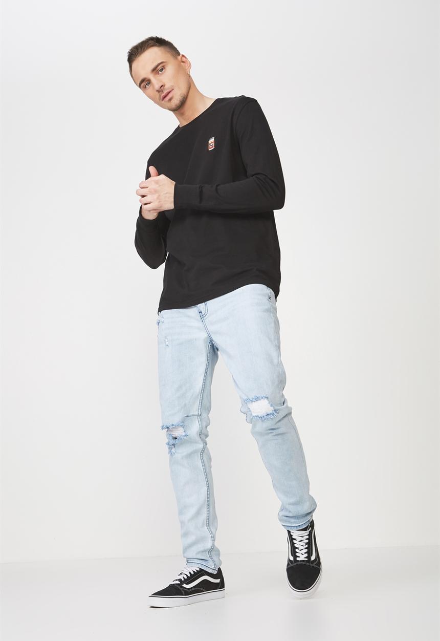 Cotton On - Tbar collaboration long sleeve tee - black