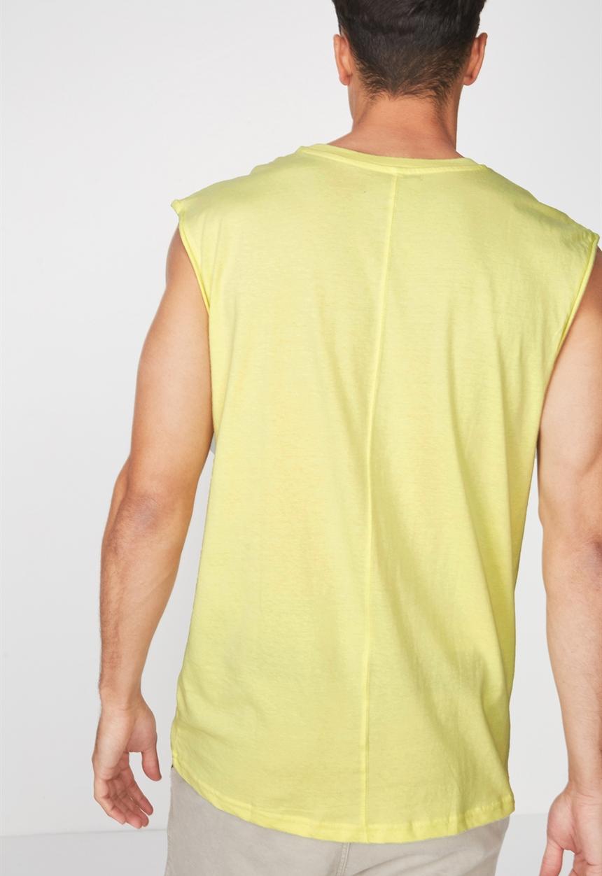 Cotton On - Drop shoulder muscle tank- yellow